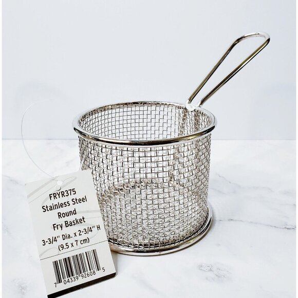 LOT OF 7 Kitchen/Restaurant Stainless Steel Fries Basket -  Round Snack basket - Picture 3 of 8